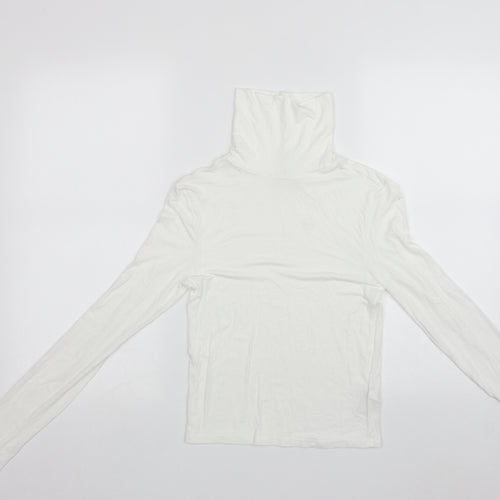 Divided Womens White Roll Neck  Viscose Pullover Jumper Size S