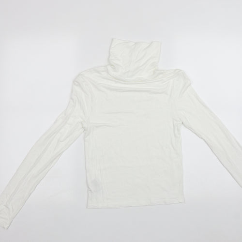 Divided Womens White Roll Neck  Viscose Pullover Jumper Size S