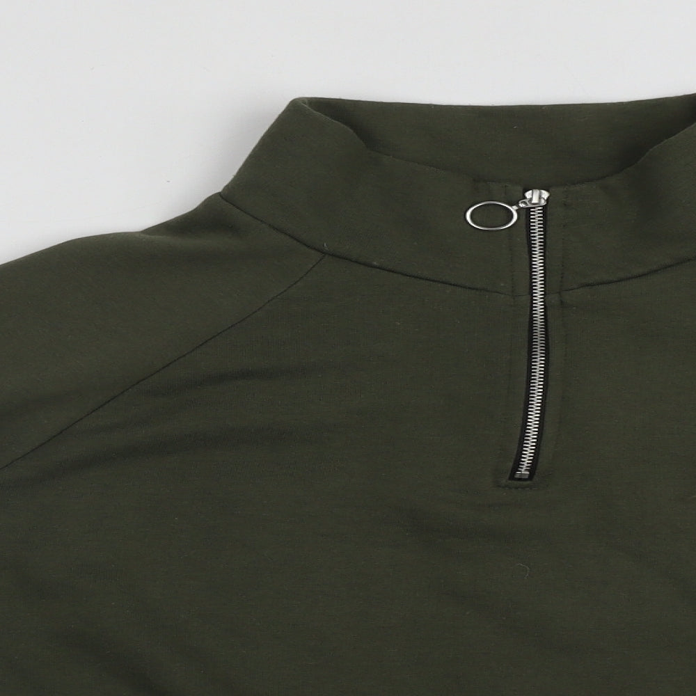 Primark Womens Green  Polyester Pullover Sweatshirt Size L  Zip