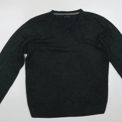 Matalan Mens Green V-Neck  Acrylic Pullover Jumper Size L