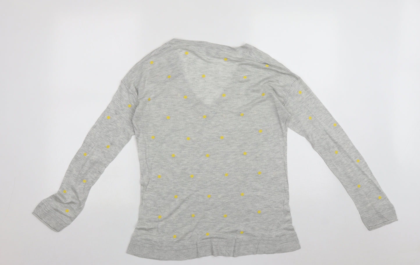 NEXT Womens Grey V-Neck Polka Dot Polyester Pullover Jumper Size 12