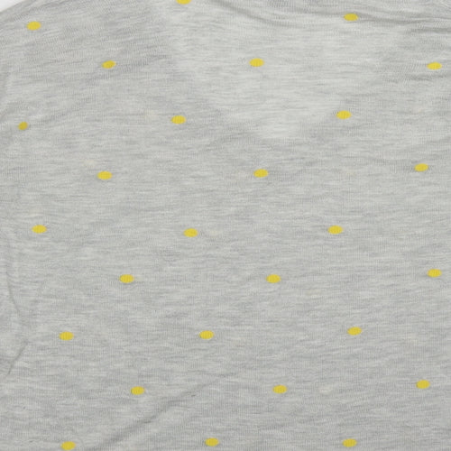 NEXT Womens Grey V-Neck Polka Dot Polyester Pullover Jumper Size 12
