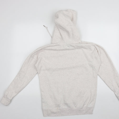New Look Womens Ivory  Cotton Pullover Hoodie Size S  Drawstring