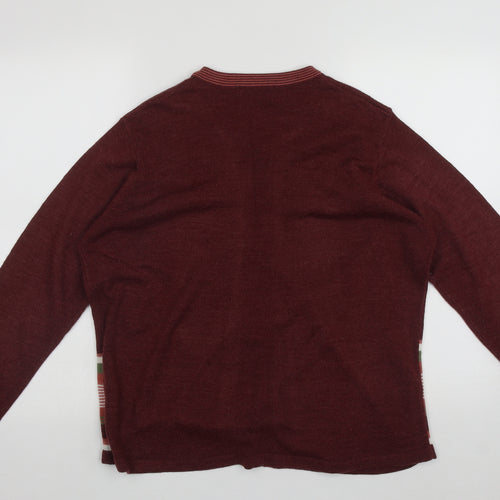 Honor Millburn Womens Multicoloured Round Neck Striped Acrylic Pullover Jumper Size L   - 2 in 1 top
