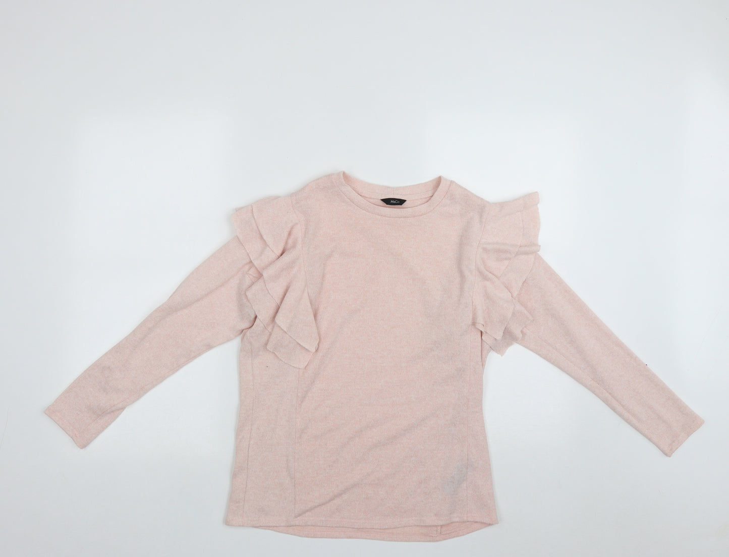 M&Co Womens Pink Round Neck  Polyester Pullover Jumper Size 8