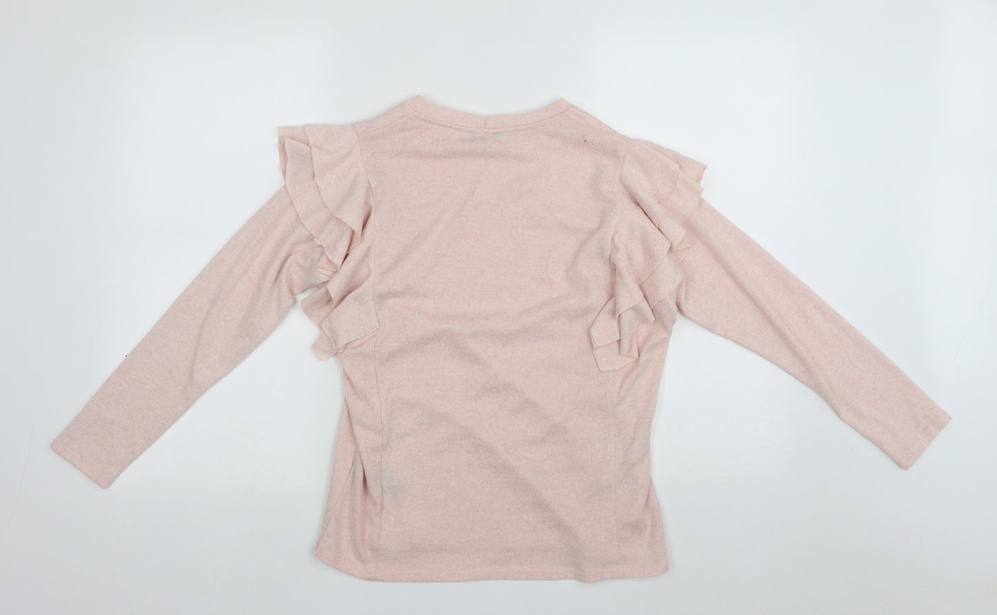 M&Co Womens Pink Round Neck  Polyester Pullover Jumper Size 8