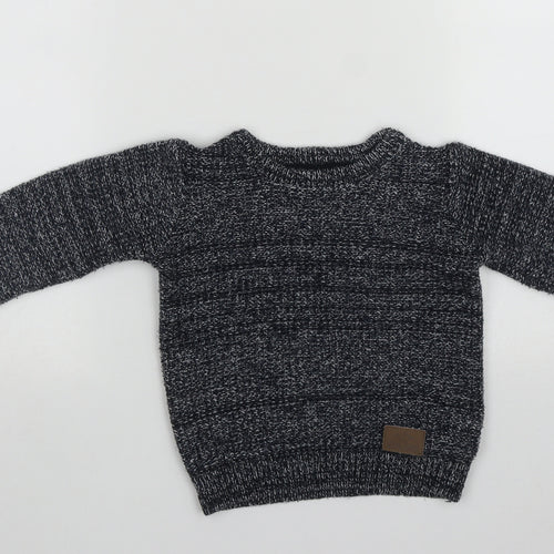 Little Rebel  Girls Blue Round Neck  Acrylic Pullover Jumper Size 2 Years