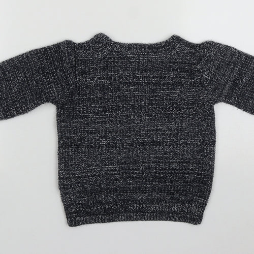 Little Rebel  Girls Blue Round Neck  Acrylic Pullover Jumper Size 2 Years