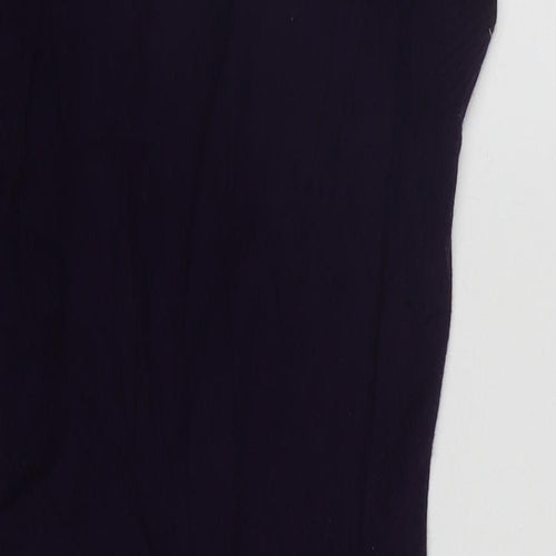 Preworn Womens Purple Roll Neck Geometric Viscose Tunic Jumper Size S