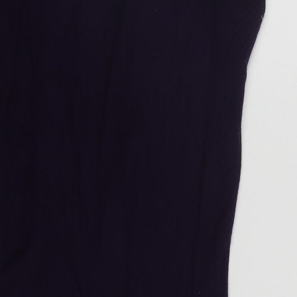 Preworn Womens Purple Roll Neck Geometric Viscose Tunic Jumper Size S