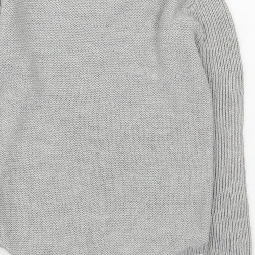 Pep&Co Girls Grey Round Neck  Acrylic Pullover Jumper Size 9-10 Years  Pullover