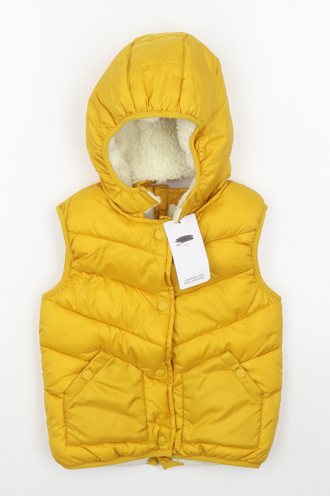 Marks and Spencer Boys Yellow   Gilet Coat Size 4-5 Years  Hook & Loop