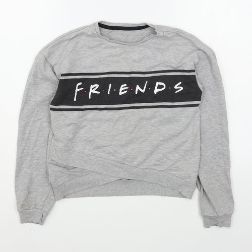George Girls Grey  Cotton Pullover Sweatshirt Size 10-11 Years  Pullover