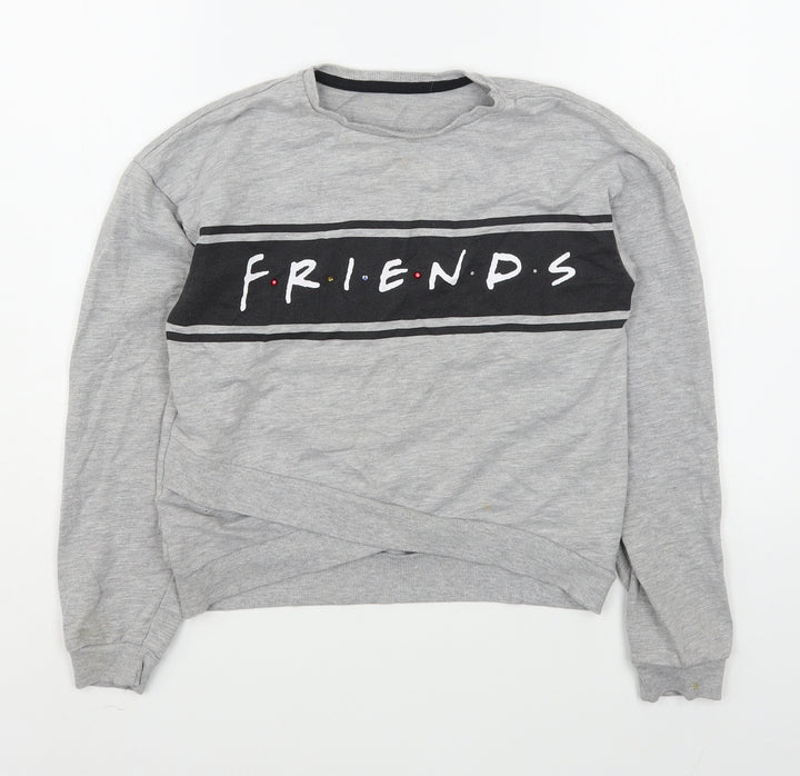 George Girls Grey  Cotton Pullover Sweatshirt Size 10-11 Years  Pullover