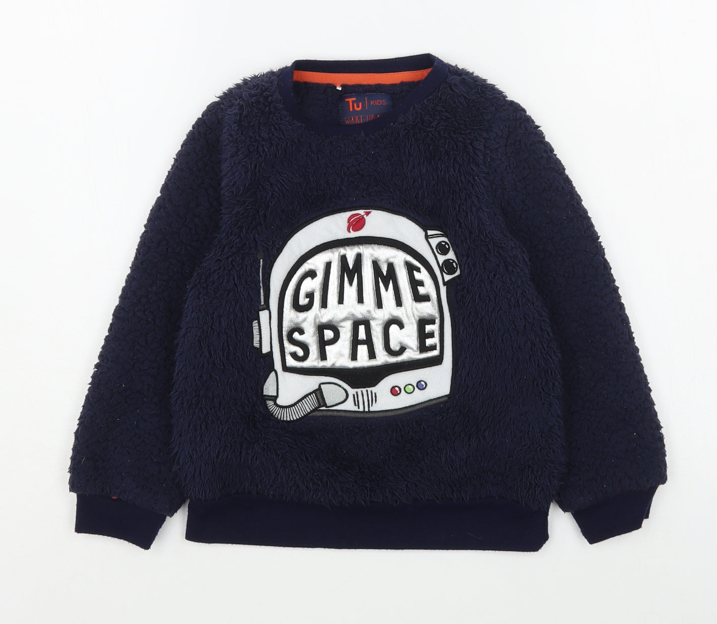 TU Boys Blue  Polyester  Pyjama Top Size 5-6 Years  Pullover