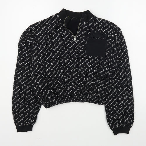 George Girls Black Geometric  Jacket  Size 14-15 Years  Zip