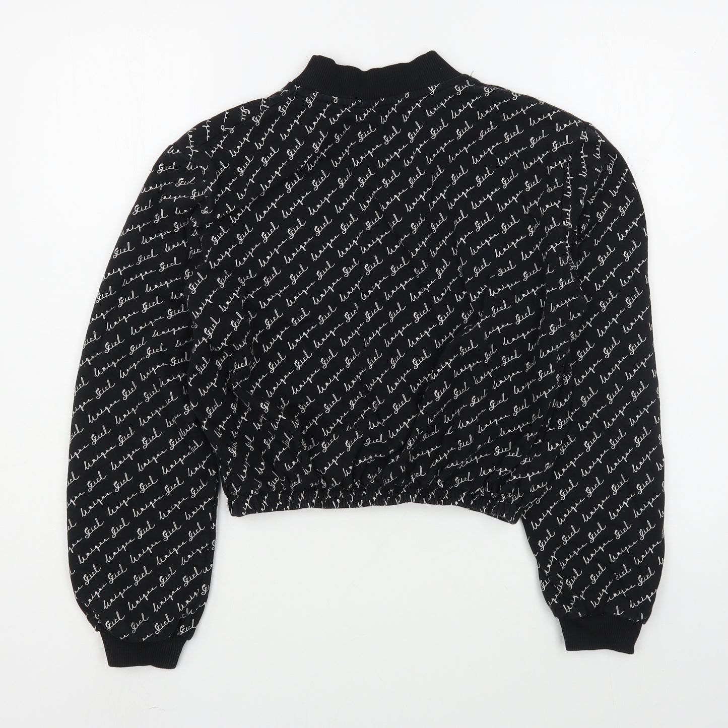 George Girls Black Geometric  Jacket  Size 14-15 Years  Zip