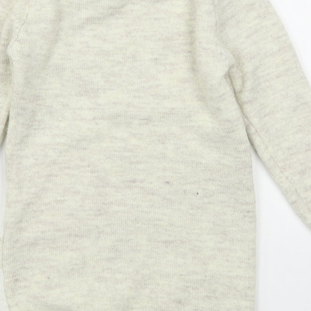 Primark Girls Beige  Polyester Jumper Dress  Size 4-5 Years  Round Neck Pullover - Christmas