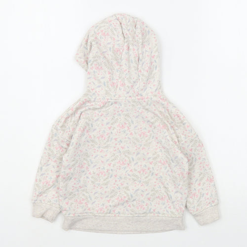 Primark Girls Multicoloured Floral Cotton Pullover Hoodie Size 2-3 Years  Pullover