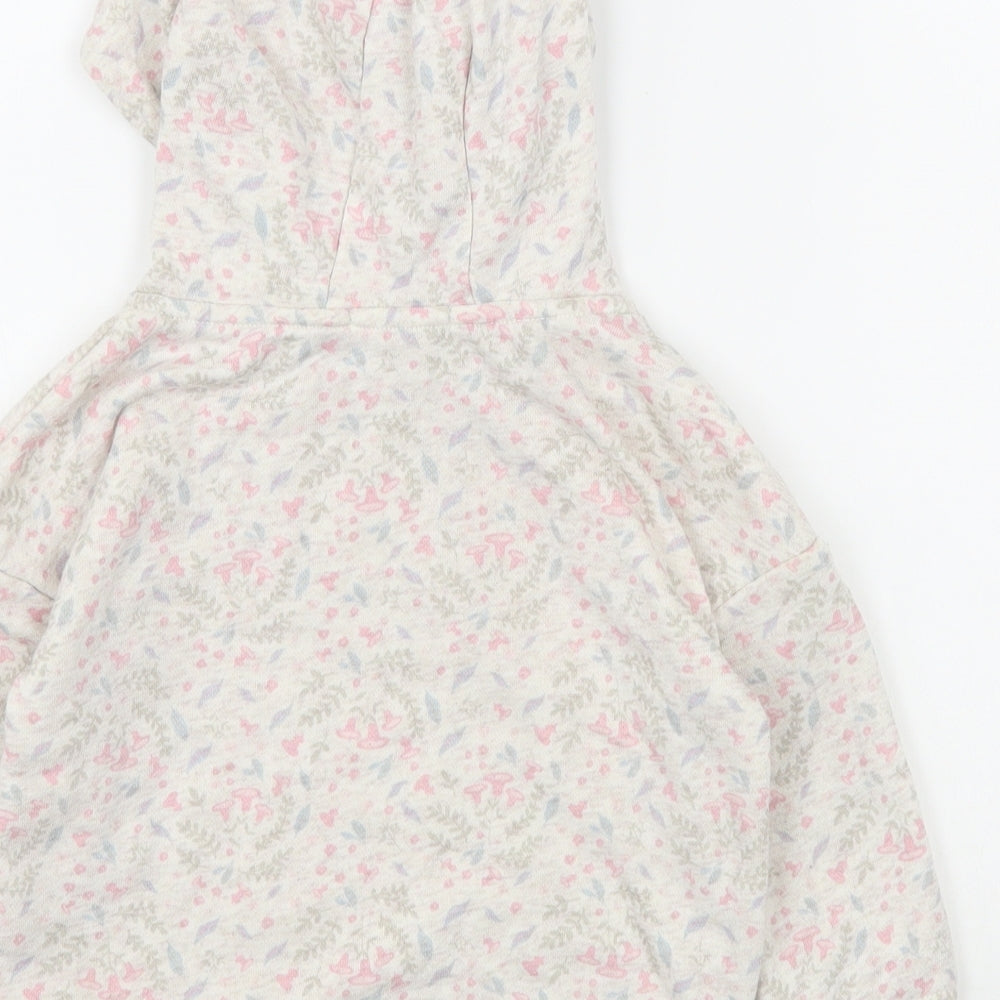 Primark Girls Multicoloured Floral Cotton Pullover Hoodie Size 2-3 Years  Pullover