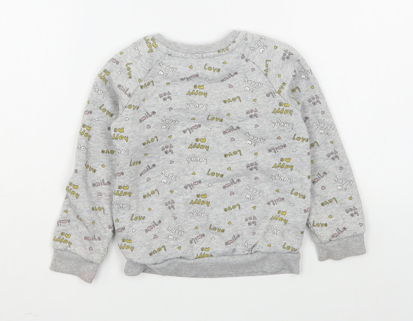 Primark Girls Grey Geometric Cotton Pullover Sweatshirt Size 2-3 Years  Pullover