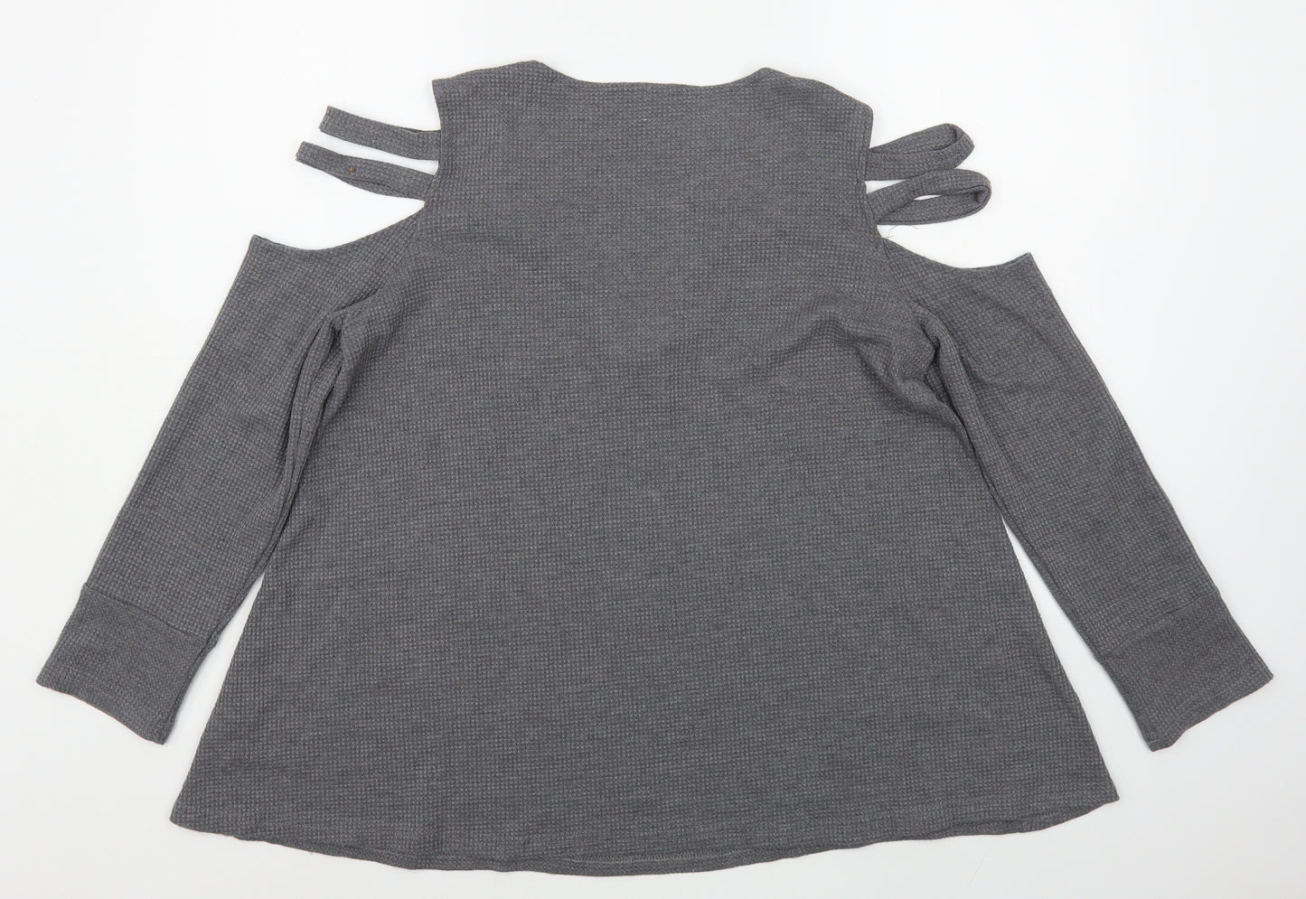 Preworn Womens Grey  Cotton Pullover Sweatshirt Size L  Zip