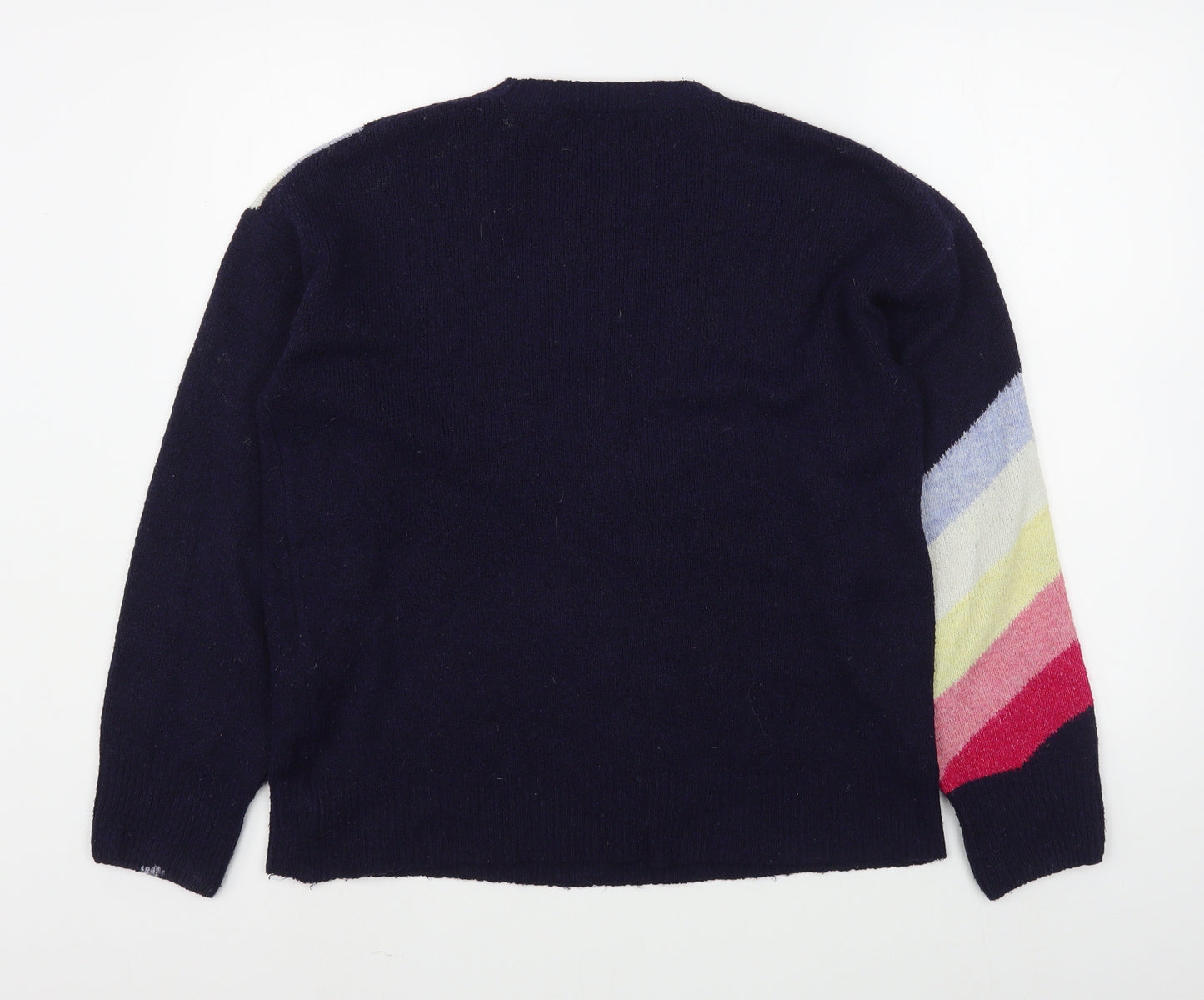 F&F Womens Multicoloured Round Neck  Acrylic Pullover Jumper Size 12