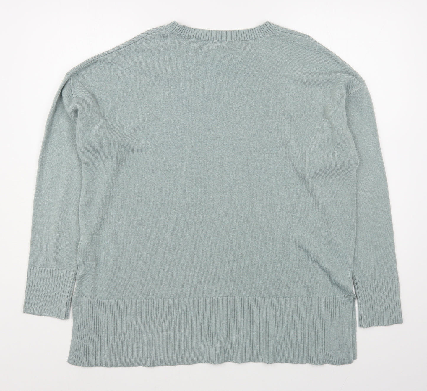Matalan Womens Green Boat Neck  Acrylic Pullover Jumper Size 16