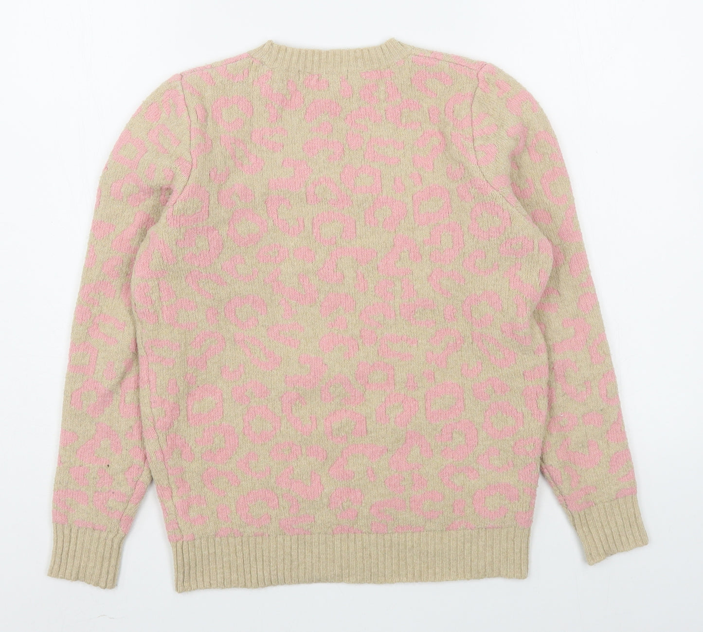 George Girls Beige Round Neck Animal Print Polyester Pullover Jumper Size 12-13 Years  Pullover