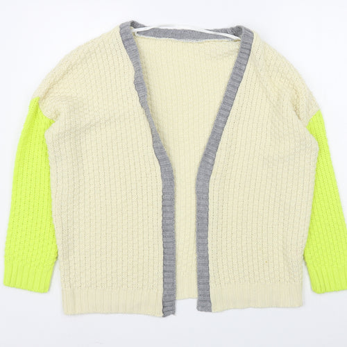 Primark Womens Beige V-Neck  Acrylic Cardigan Jumper Size 12
