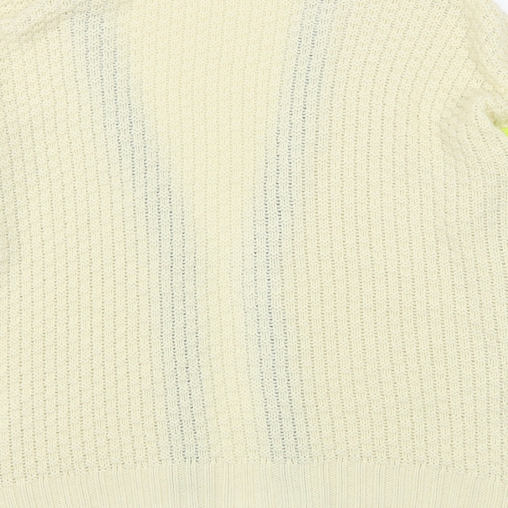 Primark Womens Beige V-Neck  Acrylic Cardigan Jumper Size 12