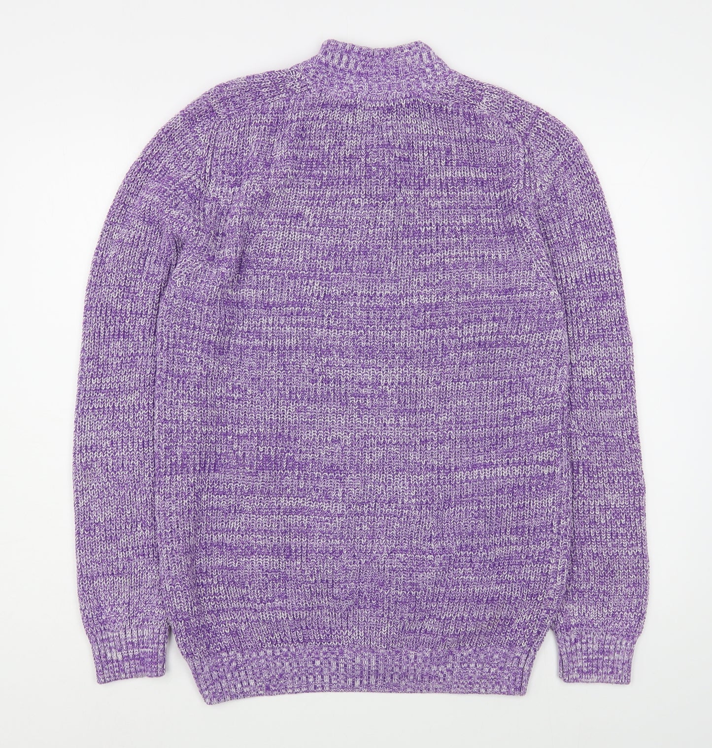 Cotton Traders Womens Purple High Neck  Cotton Full Zip Jumper Size M