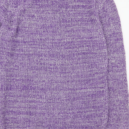 Cotton Traders Womens Purple High Neck  Cotton Full Zip Jumper Size M