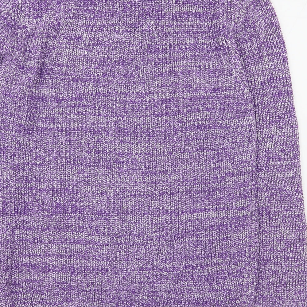 Cotton Traders Womens Purple High Neck  Cotton Full Zip Jumper Size M