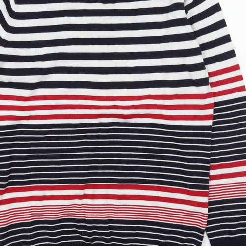 EWM Womens Multicoloured Scoop Neck Striped Cotton Pullover Jumper Size S
