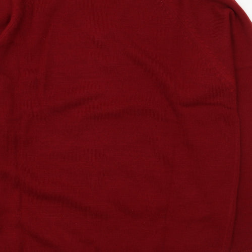 Southbay Mens Red V-Neck  Acrylic Pullover Jumper Size M