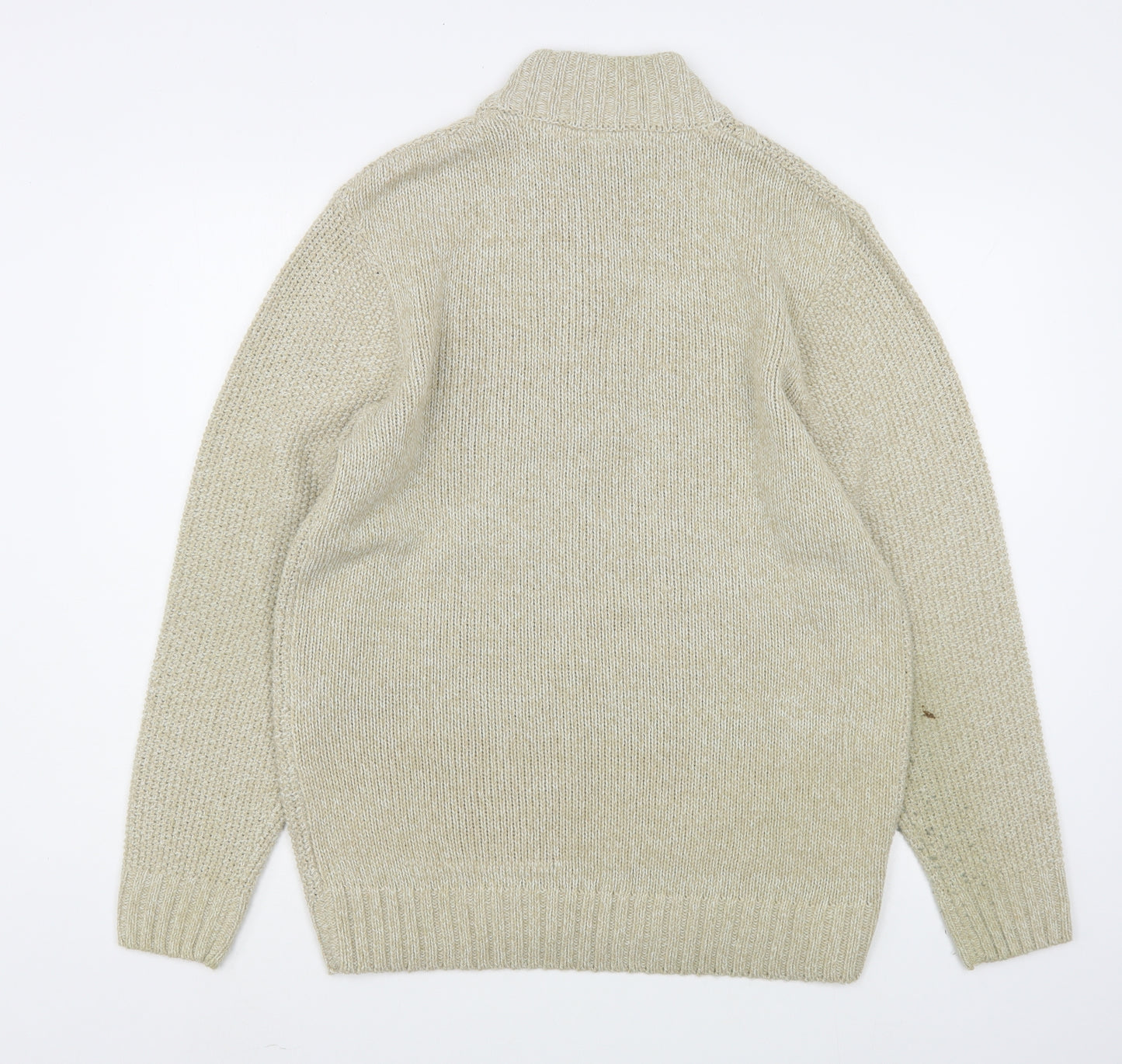 Cotton Traders Mens Beige High Neck  Cotton Pullover Jumper Size M