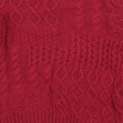 Tuy Womens Pink Round Neck  Cotton Pullover Jumper Size 8
