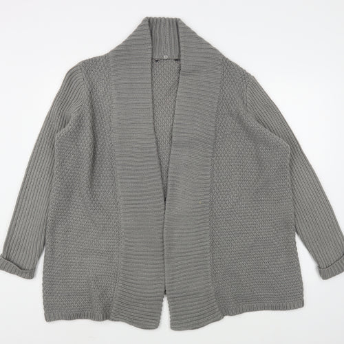 Preworn Womens Grey V-Neck  Polyamide Cardigan Jumper Size L