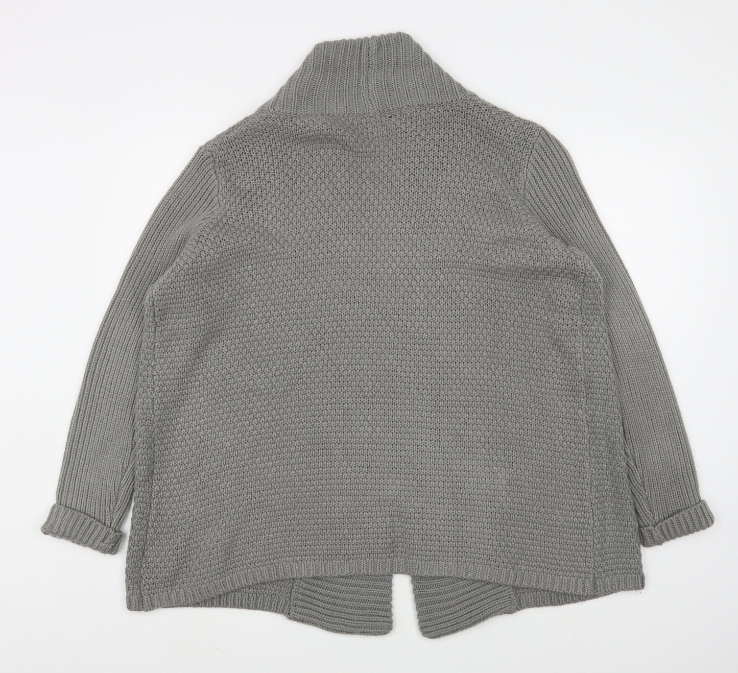 Preworn Womens Grey V-Neck  Polyamide Cardigan Jumper Size L