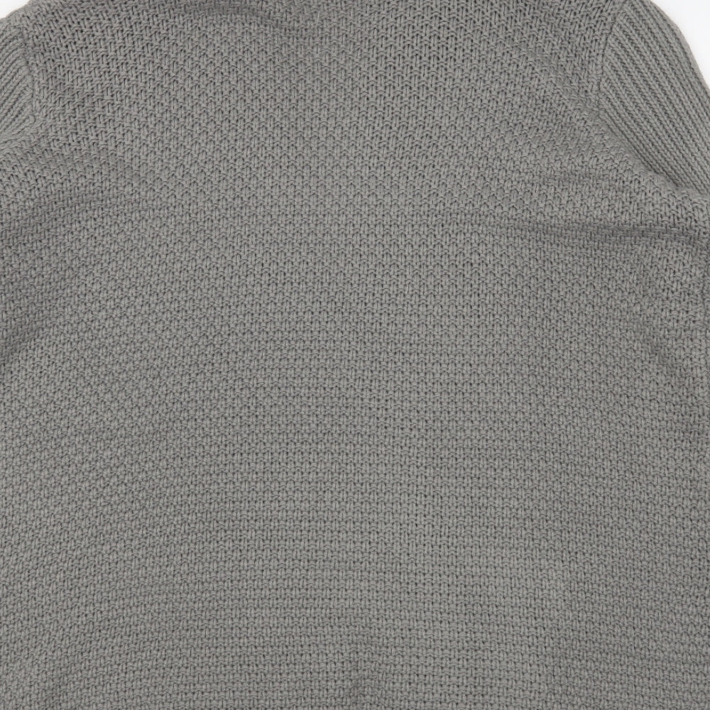 Preworn Womens Grey V-Neck  Polyamide Cardigan Jumper Size L