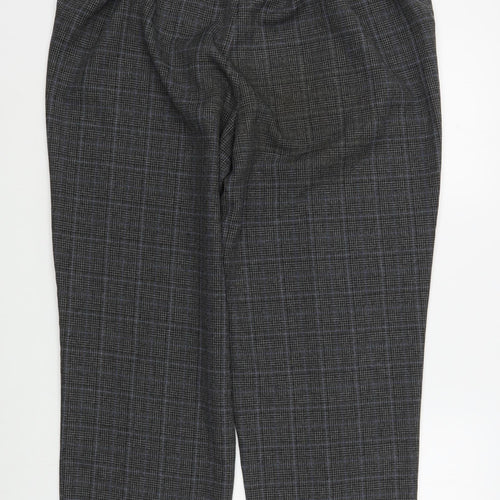 BM Womens Grey Plaid Polyester Trousers  Size 18 L27 in Regular