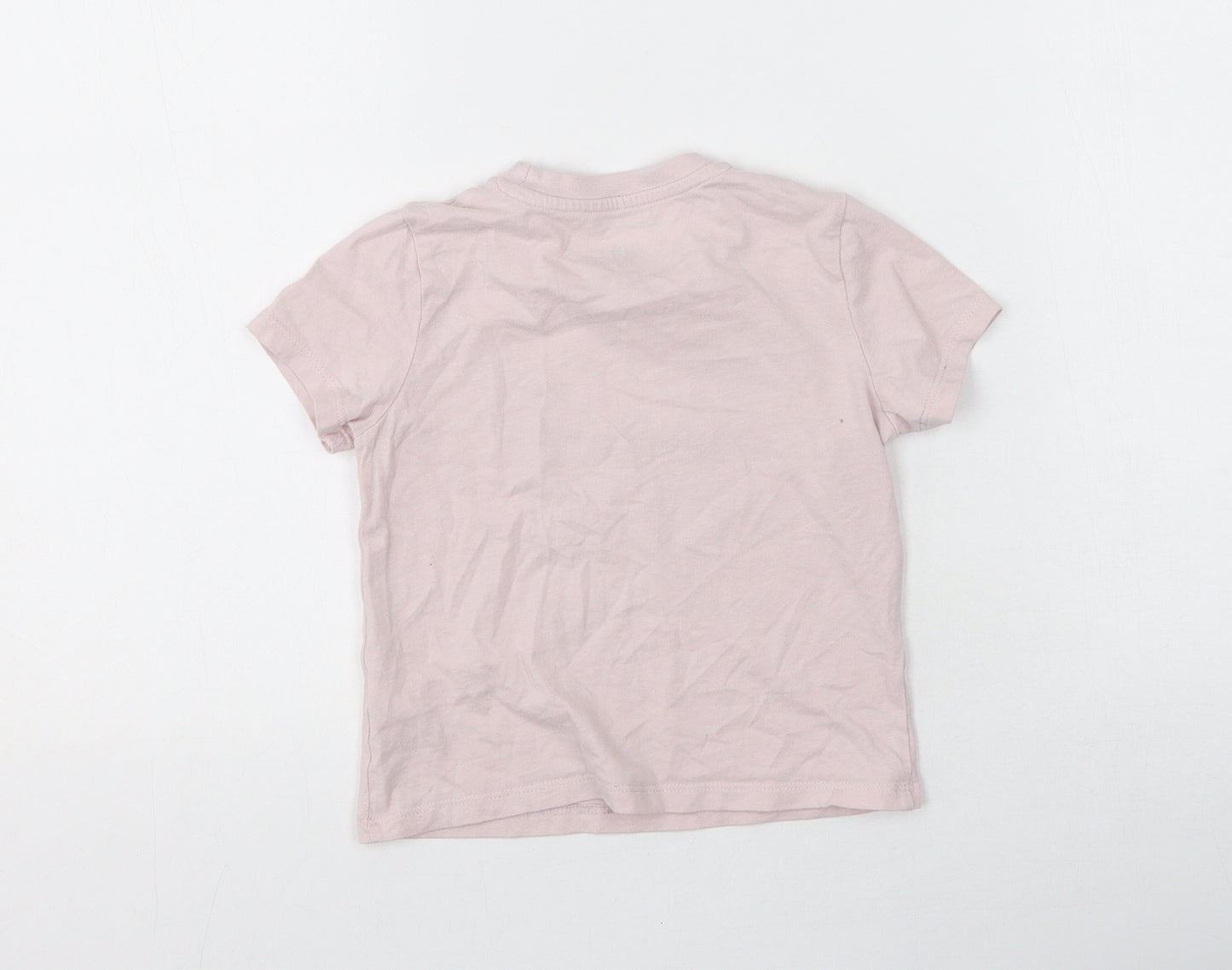Very  Girls Purple  100% Cotton Basic T-Shirt Size 4-5 Years Round Neck  - Butterflies