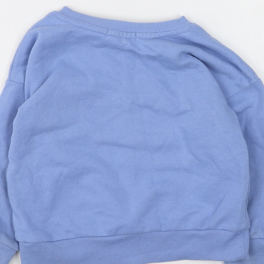 Primark Girls Purple  Cotton Pullover Sweatshirt Size 4-5 Years   - Rainbow