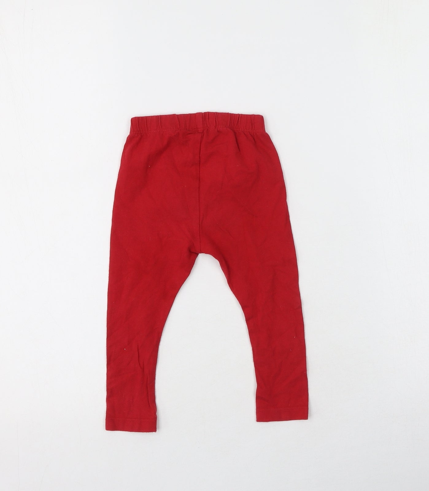 Young Dimension Girls Red  Cotton Cropped Leggings Size 12-18 Months