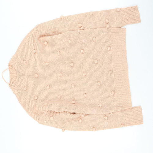 VERO MODA Womens Pink Round Neck  Acrylic Pullover Jumper Size S