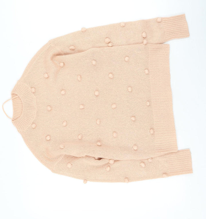 VERO MODA Womens Pink Round Neck  Acrylic Pullover Jumper Size S