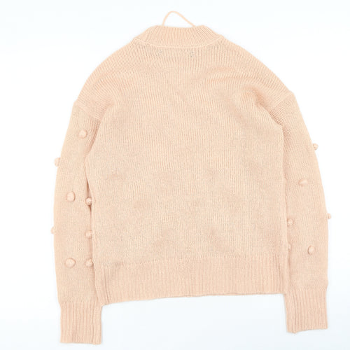 VERO MODA Womens Pink Round Neck  Acrylic Pullover Jumper Size S
