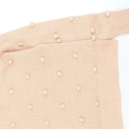 VERO MODA Womens Pink Round Neck  Acrylic Pullover Jumper Size S
