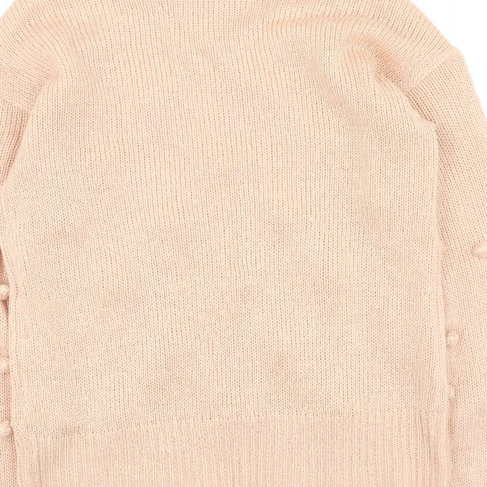 VERO MODA Womens Pink Round Neck  Acrylic Pullover Jumper Size S